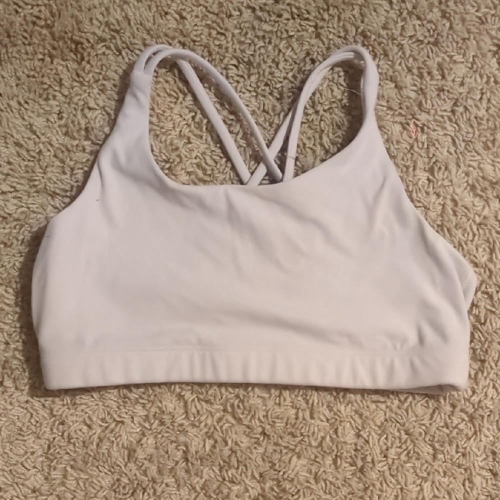 Athleta Whiteish Pink Sports Bra with Crossback Design - Picture 2 of 8